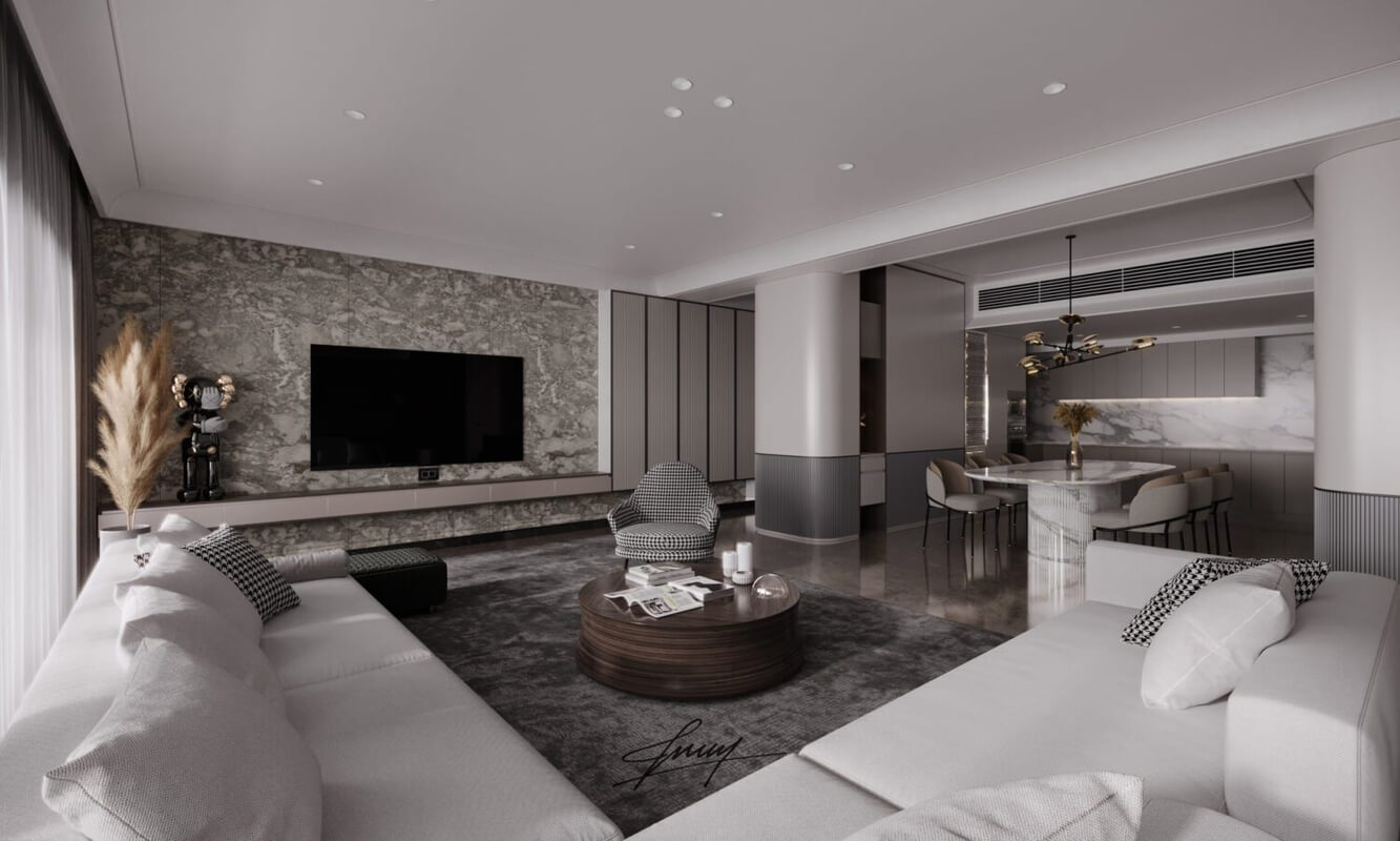  Living Room - Kitchen Interior Model by Pham Ngoc Truong