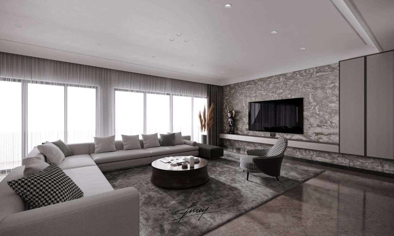  Living Room - Kitchen Interior Model by Pham Ngoc Truong