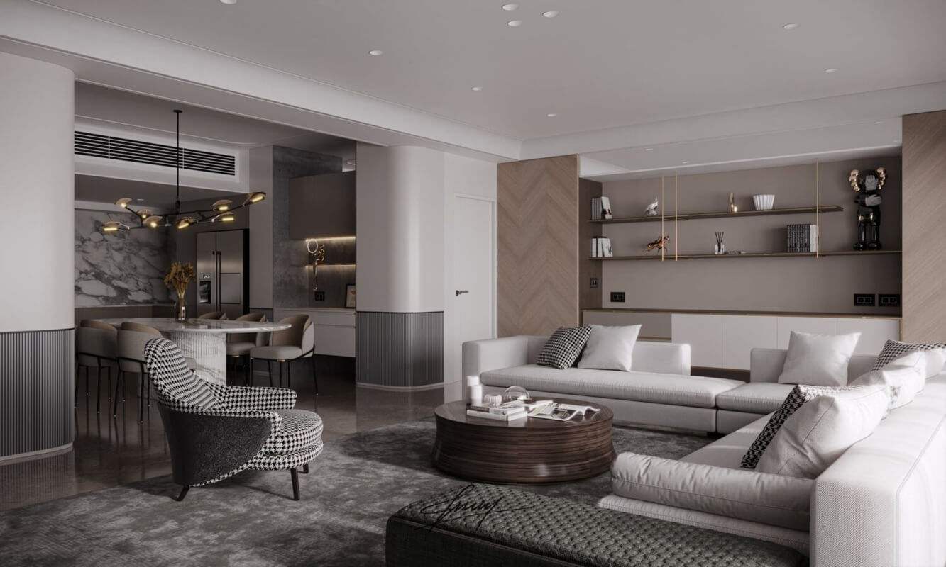  Living Room - Kitchen Interior Model by Pham Ngoc Truong