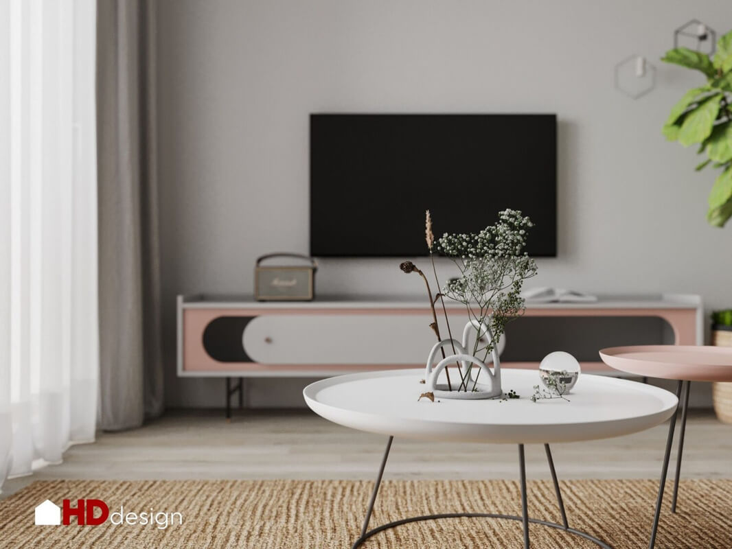  Living Room- Kitchen Interior Model By Bui Khong Bay