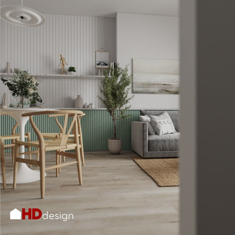  Living Room- Kitchen Interior Model By Bui Khong Bay