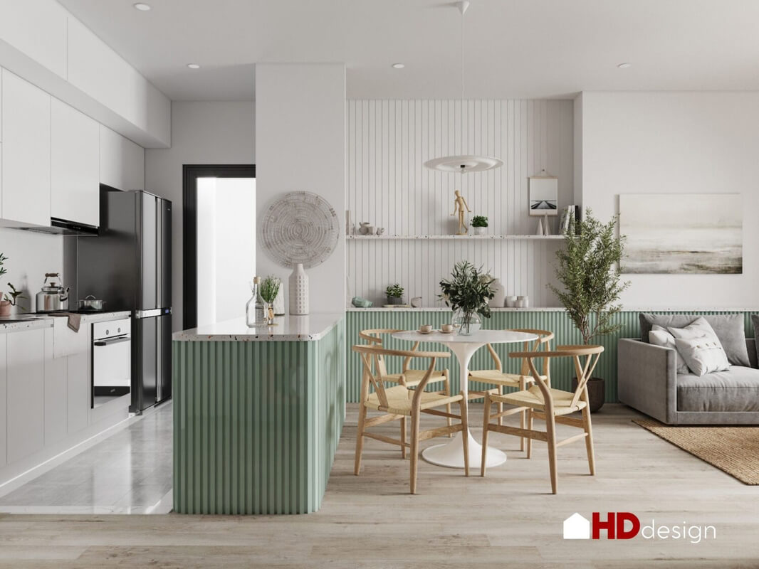  Living Room- Kitchen Interior Model By Bui Khong Bay