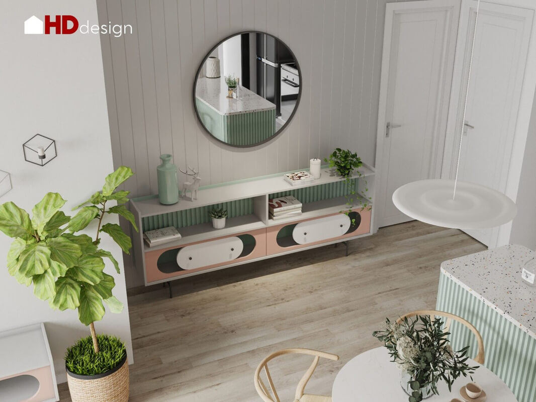  Living Room- Kitchen Interior Model By Bui Khong Bay
