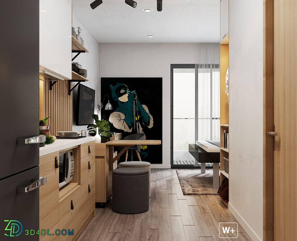 3D Interior Apartment 4 Scenes File 3dsmax 