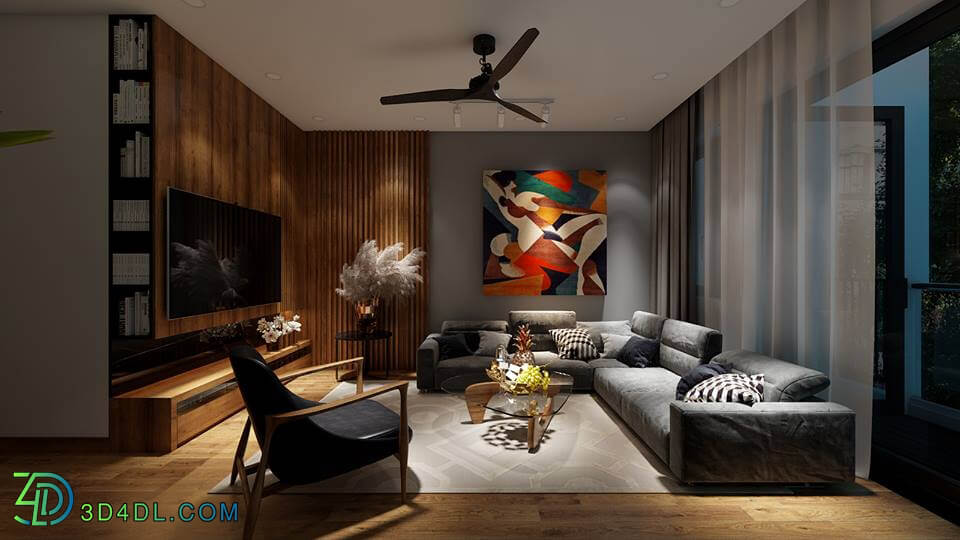 3D Interior Apartment 6 Scenes File 3dsmax 