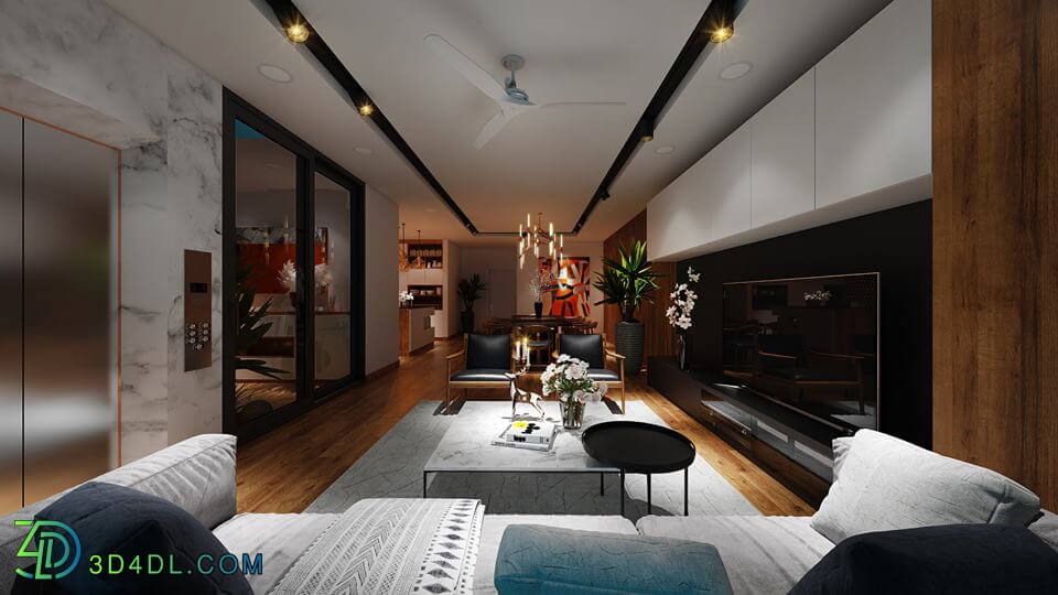 3D Interior Apartment 6 Scenes File 3dsmax 