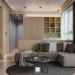  3D Living Room Interior by Nguyen Tien 