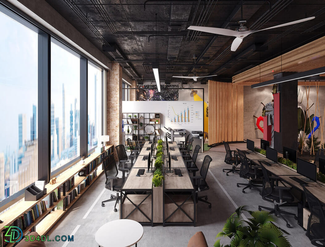 Riot office interior design 19 Scene File 3dsmax Model By Hoang Hieu