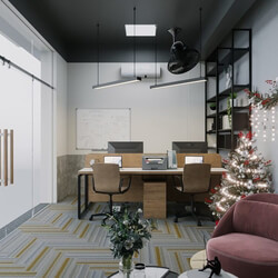 Interior Scenes File 3dsmax Model Christmas Office Room By TuanHoan 