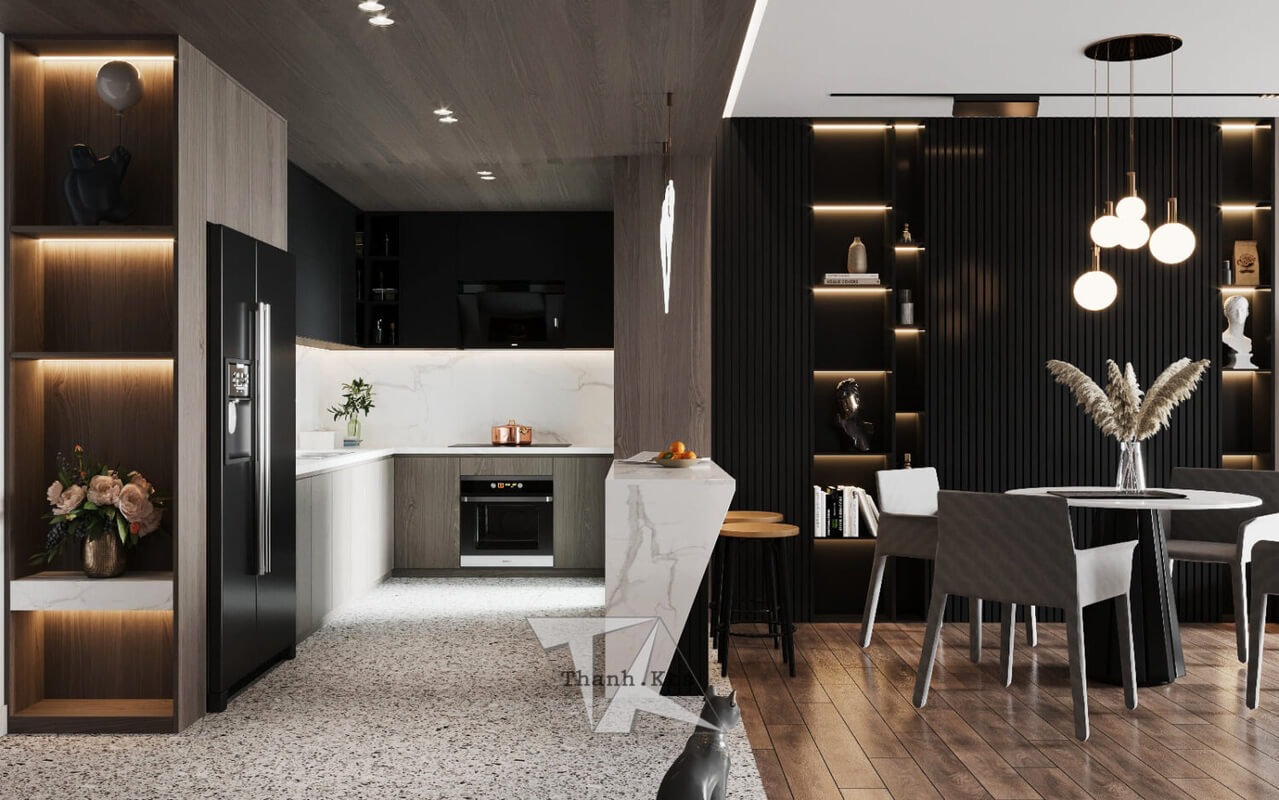  3D Interior Living room- kitchen by Luong Dinh Thanh