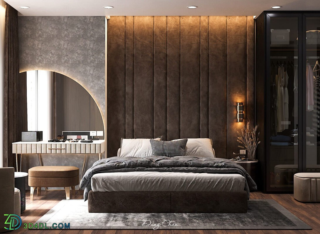 3D Interior Scenes File 3dsmax Model Bedroom 327 By DungChan