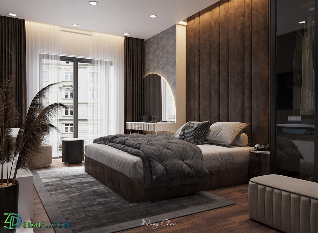 3D Interior Scenes File 3dsmax Model Bedroom 327 By DungChan