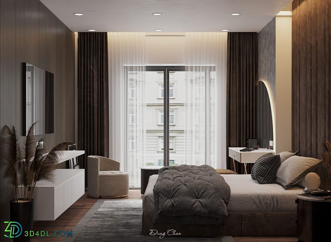 3D Interior Scenes File 3dsmax Model Bedroom 327 By DungChan