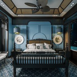  Indochine Bedroom Interior Model by Hoang Trong Quan 