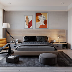 3D Interior Scenes File 3dsmax Model Bedroom 558 by Hoang Tran 