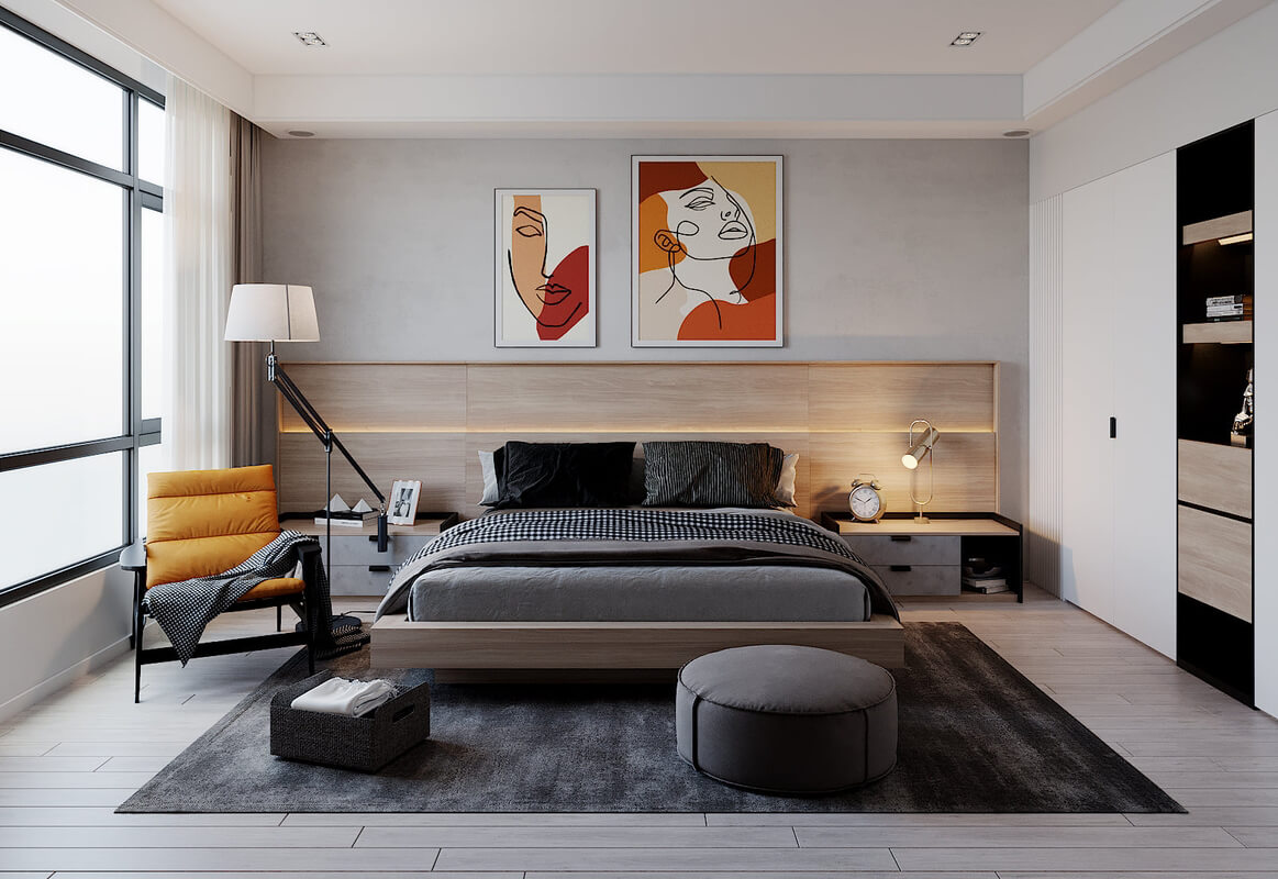 3D Interior Scenes File 3dsmax Model Bedroom 558 by Hoang Tran