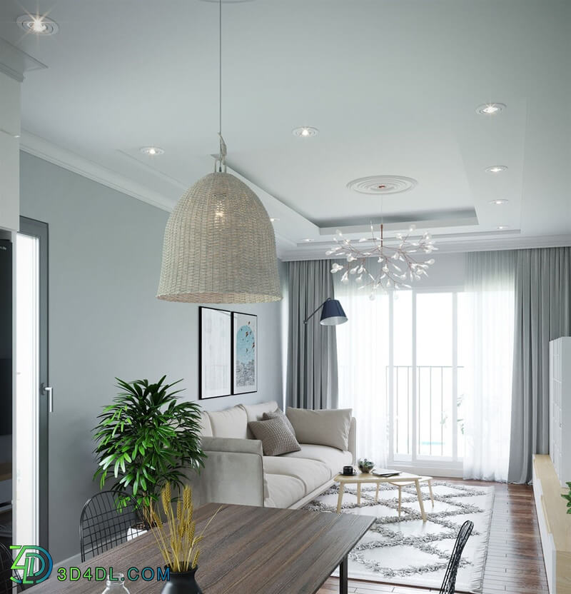 3D Interior Kitchen- Livingroom 11 Scenes File 3dsmax 