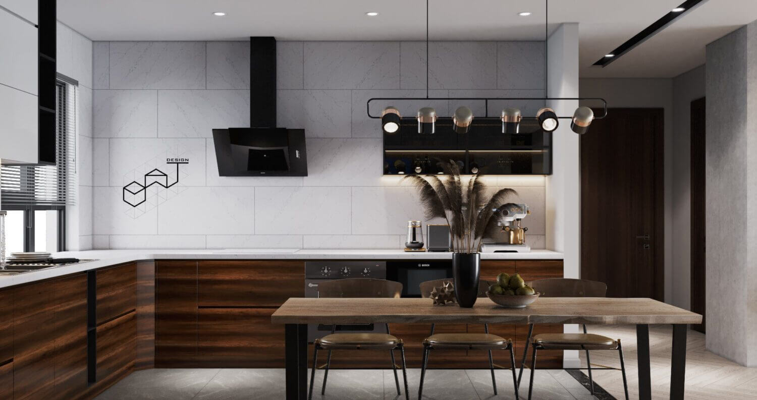  Living Room - Kitchen Interior By Dat Bui