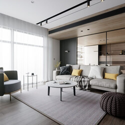  Living Room- Kitchen Interior by Nguyen Duc Huy 