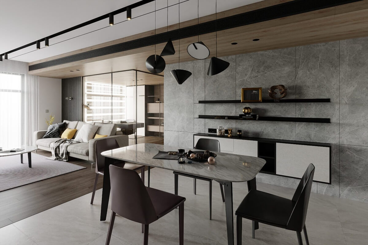  Living Room- Kitchen Interior by Nguyen Duc Huy