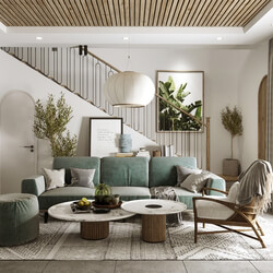 3D Interior Scene File 3dsmax Model Livingroom 564 by Giang Vu 