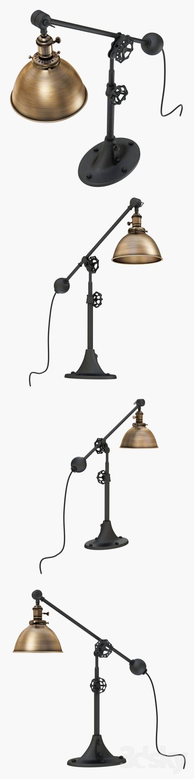 RH INDUSTRIAL ERA TASK LAMP ANTIQUE BRASS