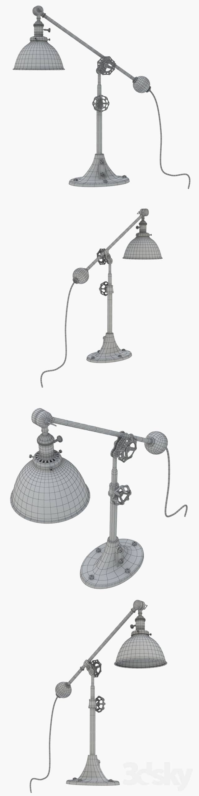 RH INDUSTRIAL ERA TASK LAMP ANTIQUE BRASS