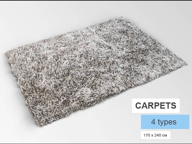 Four kinds of carpet with long pile