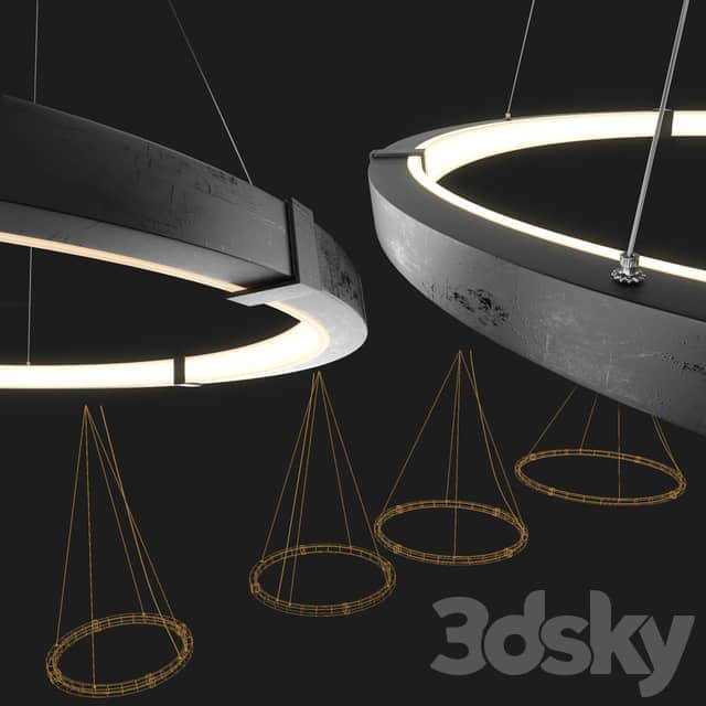 Aura Slim Pendant by Zac Ridgely Pendant light 3D Models