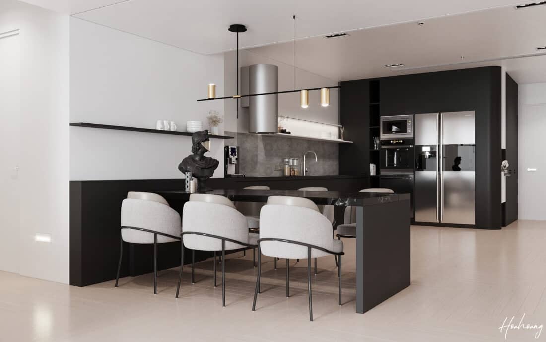 3D Interior Kitchen – Livingroom 269 Scene 3dsmax by Hoa Hoang