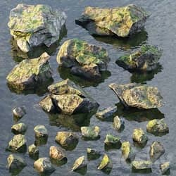 Water stones 3D Models 