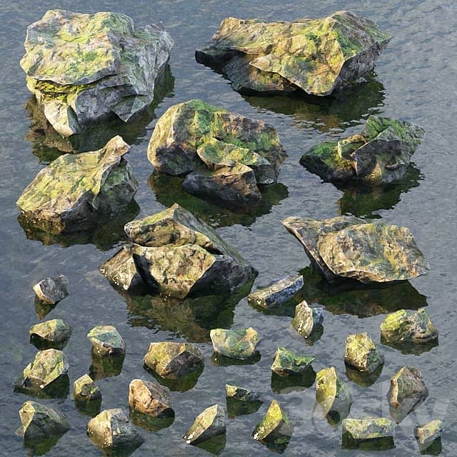Water stones 3D Models