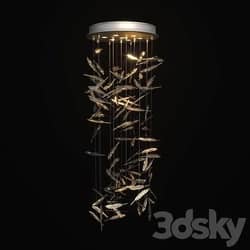 Wired Custom Lighting plumes crystal Pendant light 3D Models 