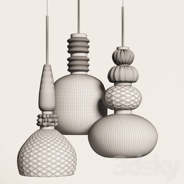 Suspended lamps Carnival by Vintage Pendant light 3D Models