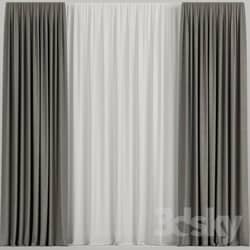 Brown curtains. 