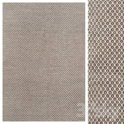 Wood Brown Chiffon White Flat Weave Rug 