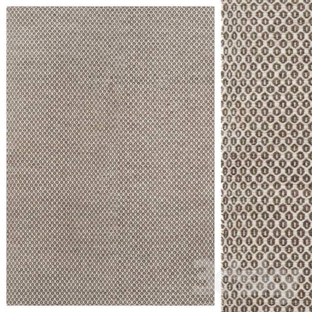 Wood Brown Chiffon White Flat Weave Rug