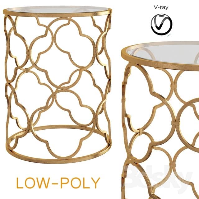 Benzara Superb Metal Glass Accent Table