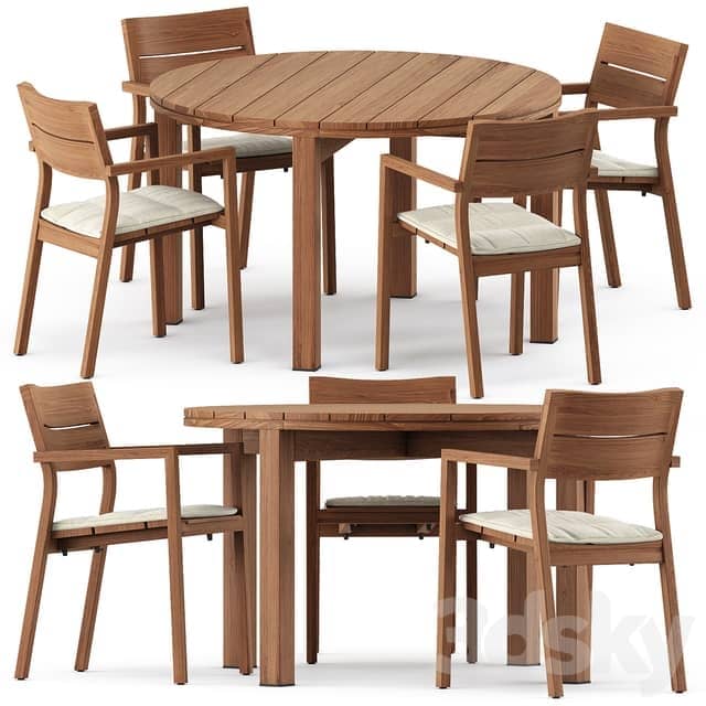 Table Chair KOS armchair Table Kos Teak by Tribu
