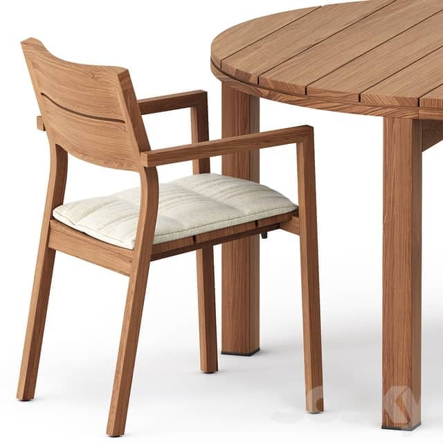 Table Chair KOS armchair Table Kos Teak by Tribu