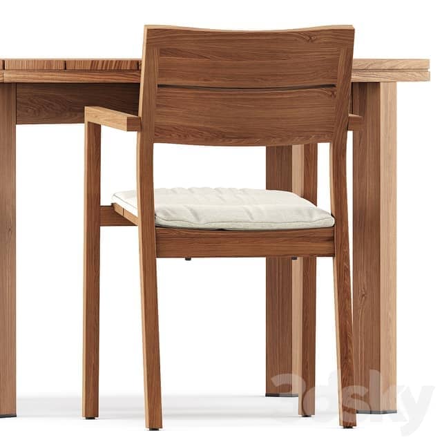 Table Chair KOS armchair Table Kos Teak by Tribu