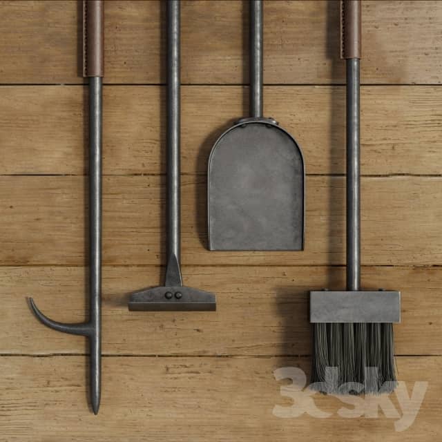 RH LEATHER RIVET HEARTH TOOL SET
