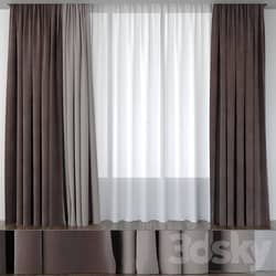 Brown velvet curtains 