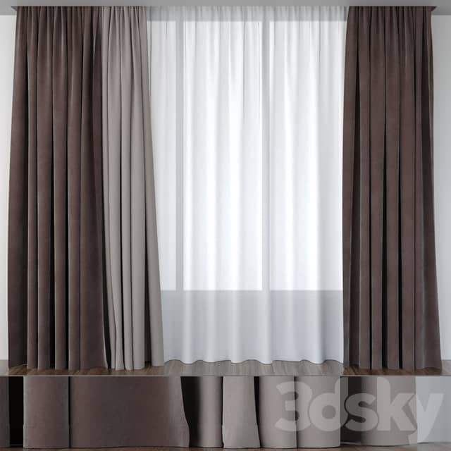 Brown velvet curtains