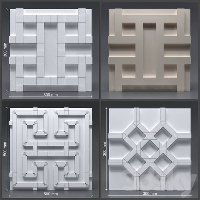 Other decorative objects Gypsum 3D panel