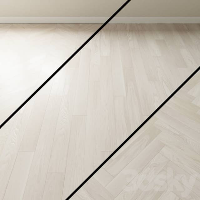 Parquet oak Coswick. Inspire WHITE HOARFROST bleached Wood 3D Models