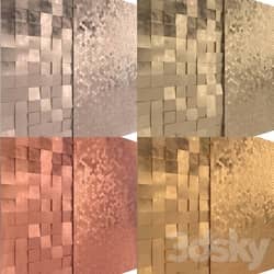 Cubic and Hexagon Palladium Brass Copper Gold wall tile 3D Wall Panel With Scratchs 