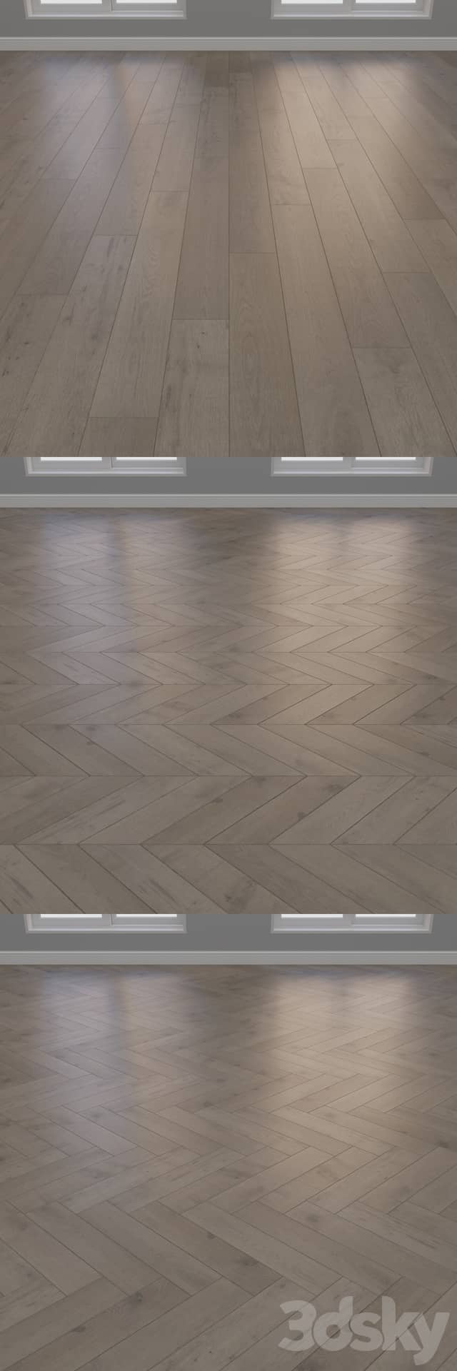 Parquet Oak 2 types layout Christmas tree chevron and linear setduo26