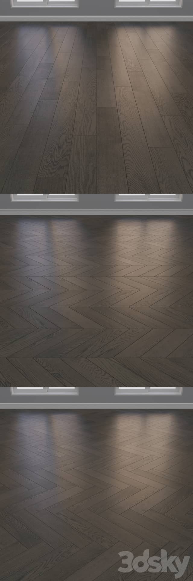Parquet Oak 2 types layout Christmas tree chevron and linear setduo26