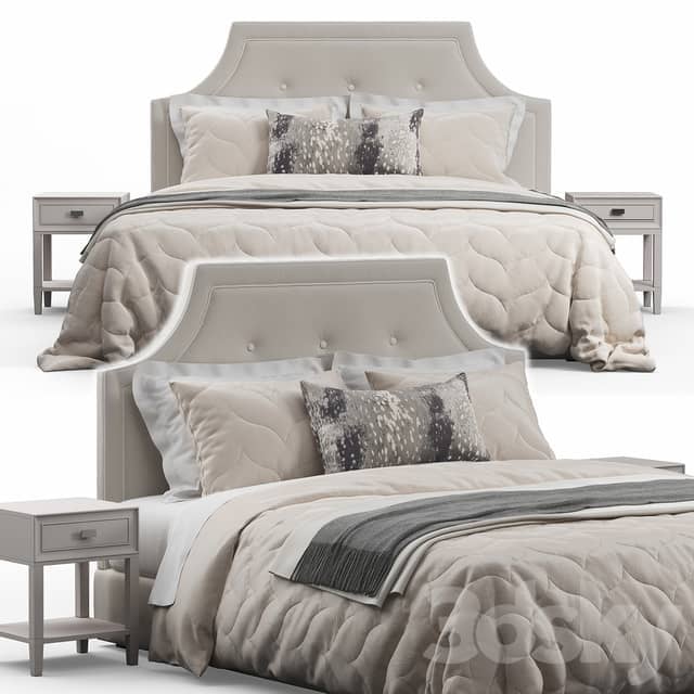 Bed Arched Tufted Headboard Bed